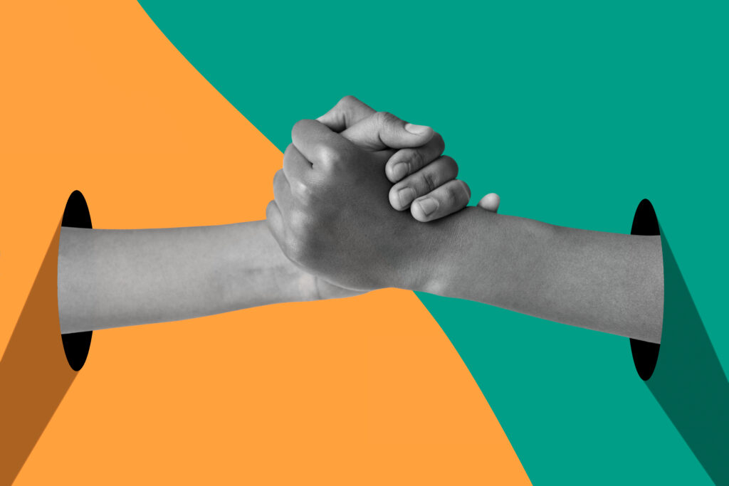 Hand gesture expressing different feelings